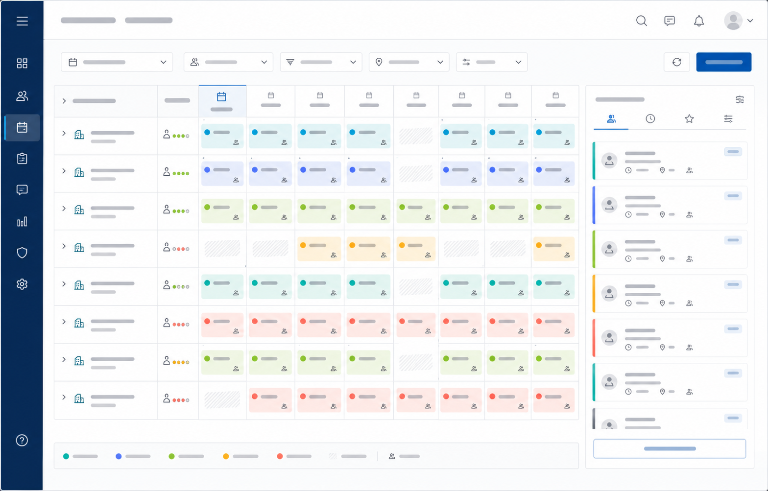 Open shift calendar and list screen