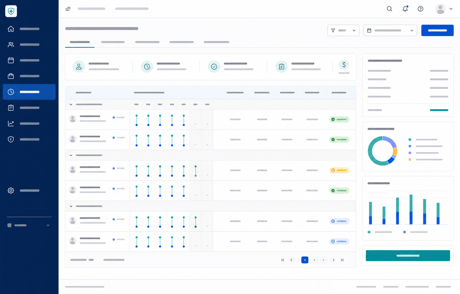 Timesheet review and billing screen