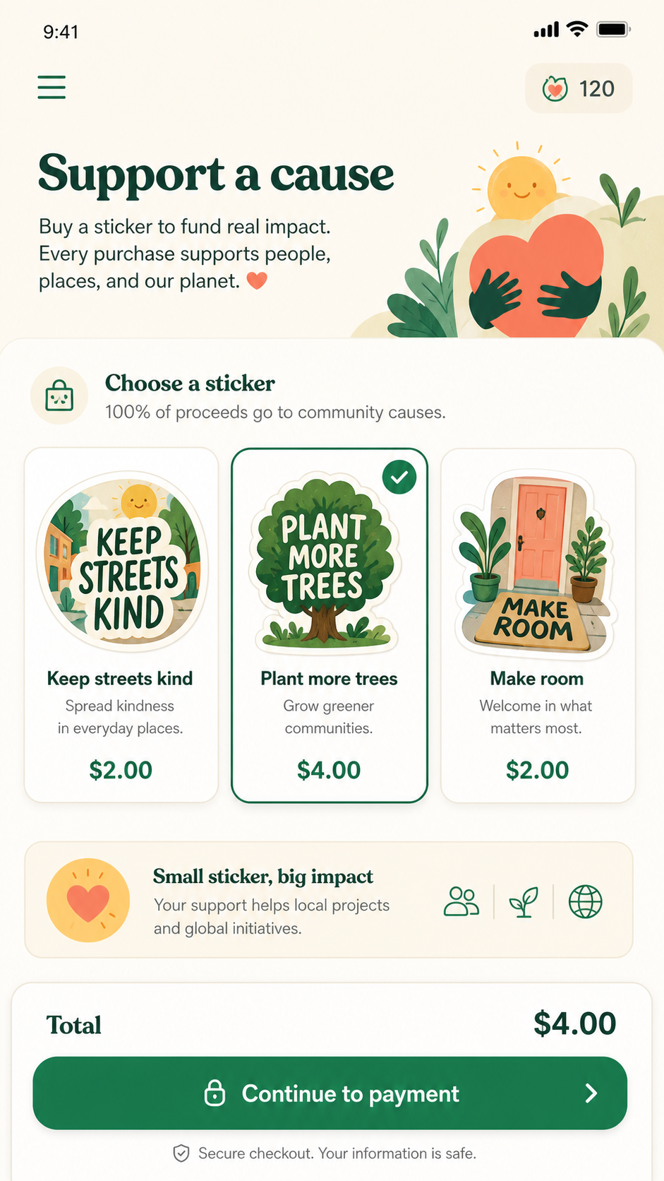 Sticker creation and marketplace screen